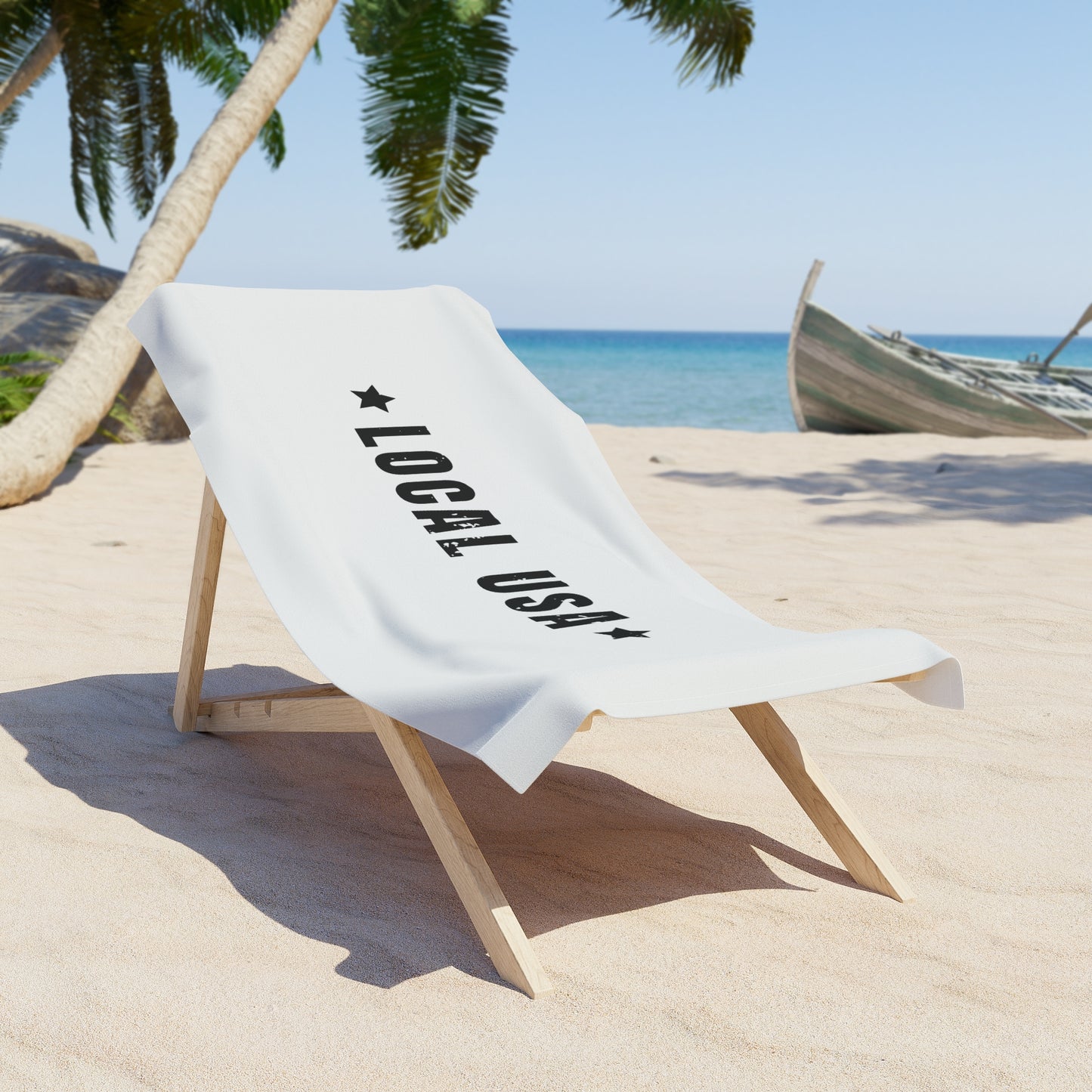LOCALusa Star Beach Towel-White-