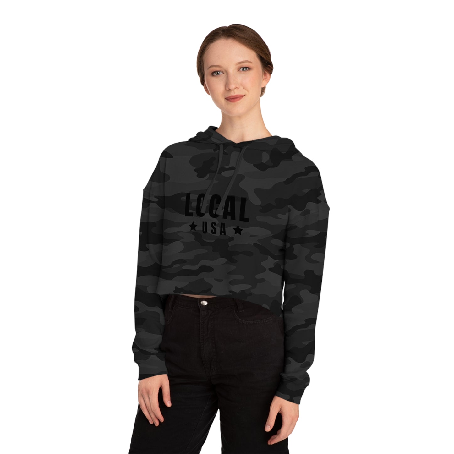 LOCALusa Star Women’s Cropped Hooded Sweatshirt