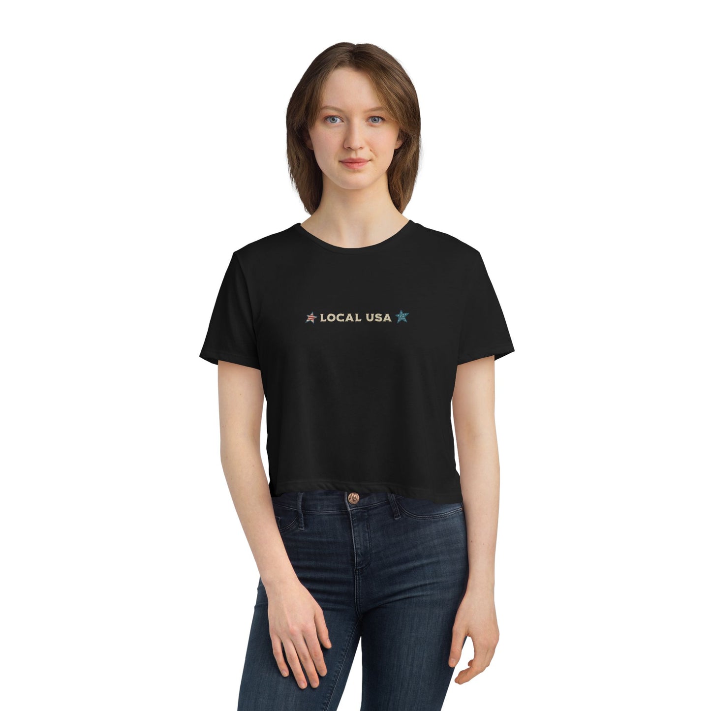 Unapologetically Patriotic Women's Flowy Cropped Tee