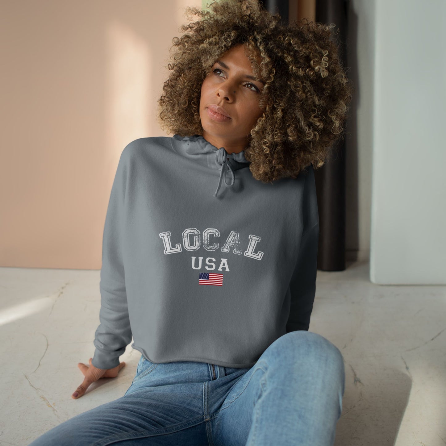 LOCALusa University Crop Hoodie