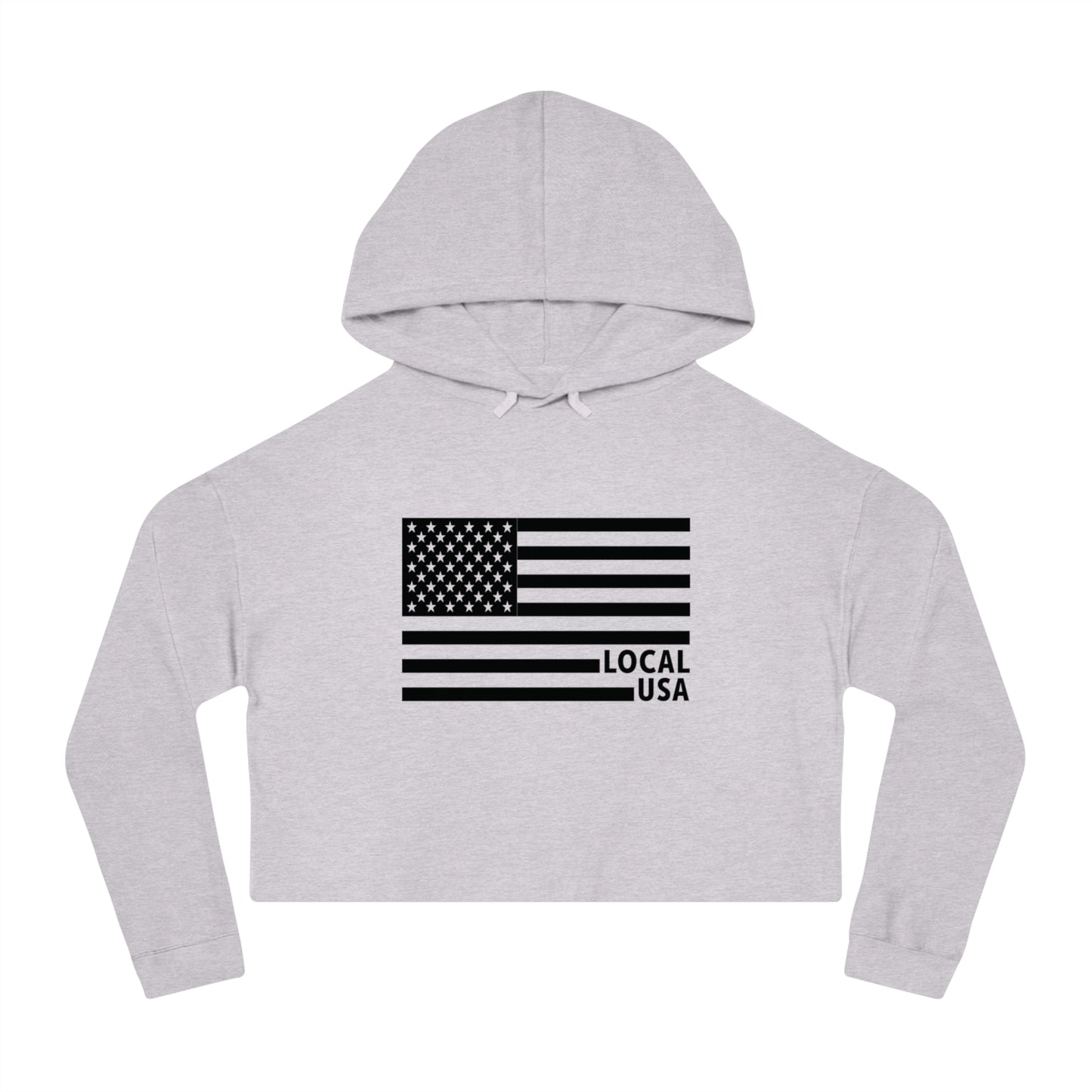 LOCALusa Flag Women Cropped Hooded Sweatshirt
