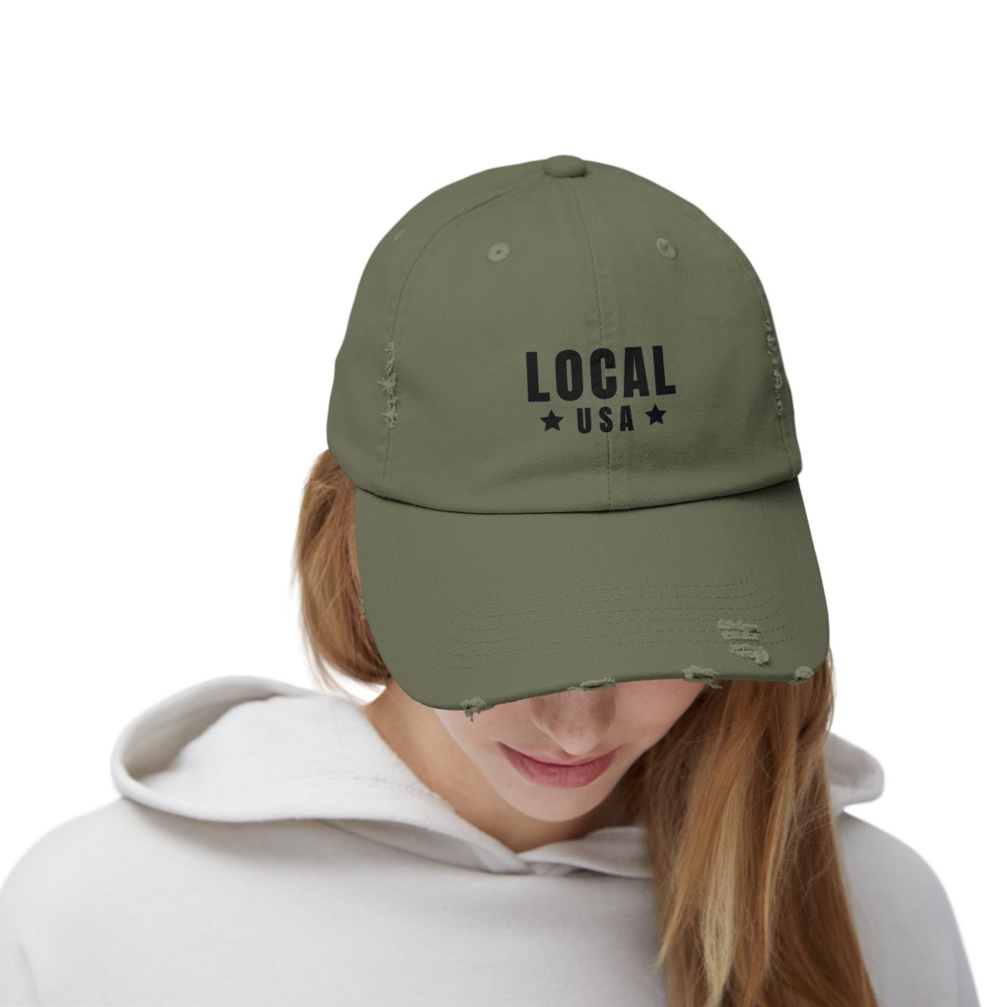 LocalUSA Unisex Distressed Cap