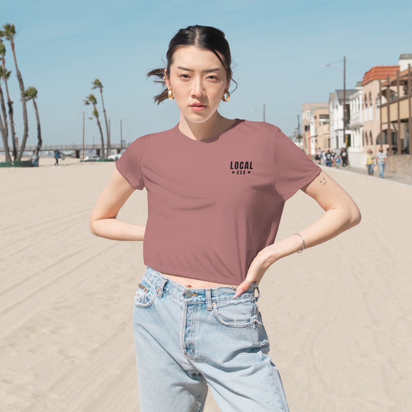 LOCALusa Together We Rise Women's Cropped Tee