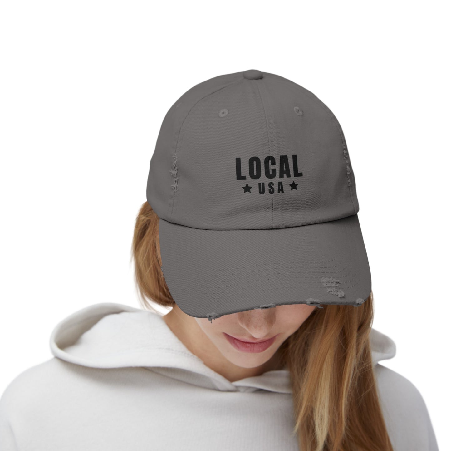 LocalUSA Unisex Distressed Cap