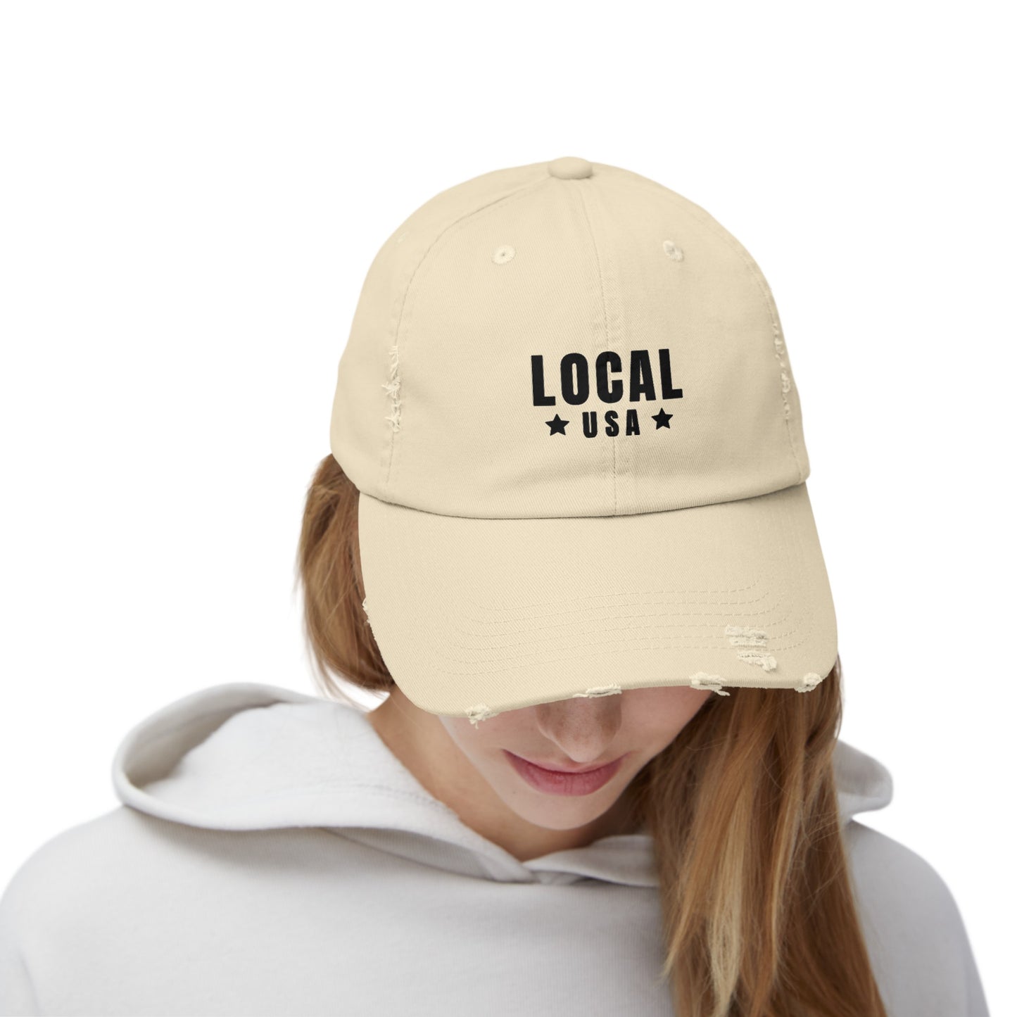 LocalUSA Unisex Distressed Cap