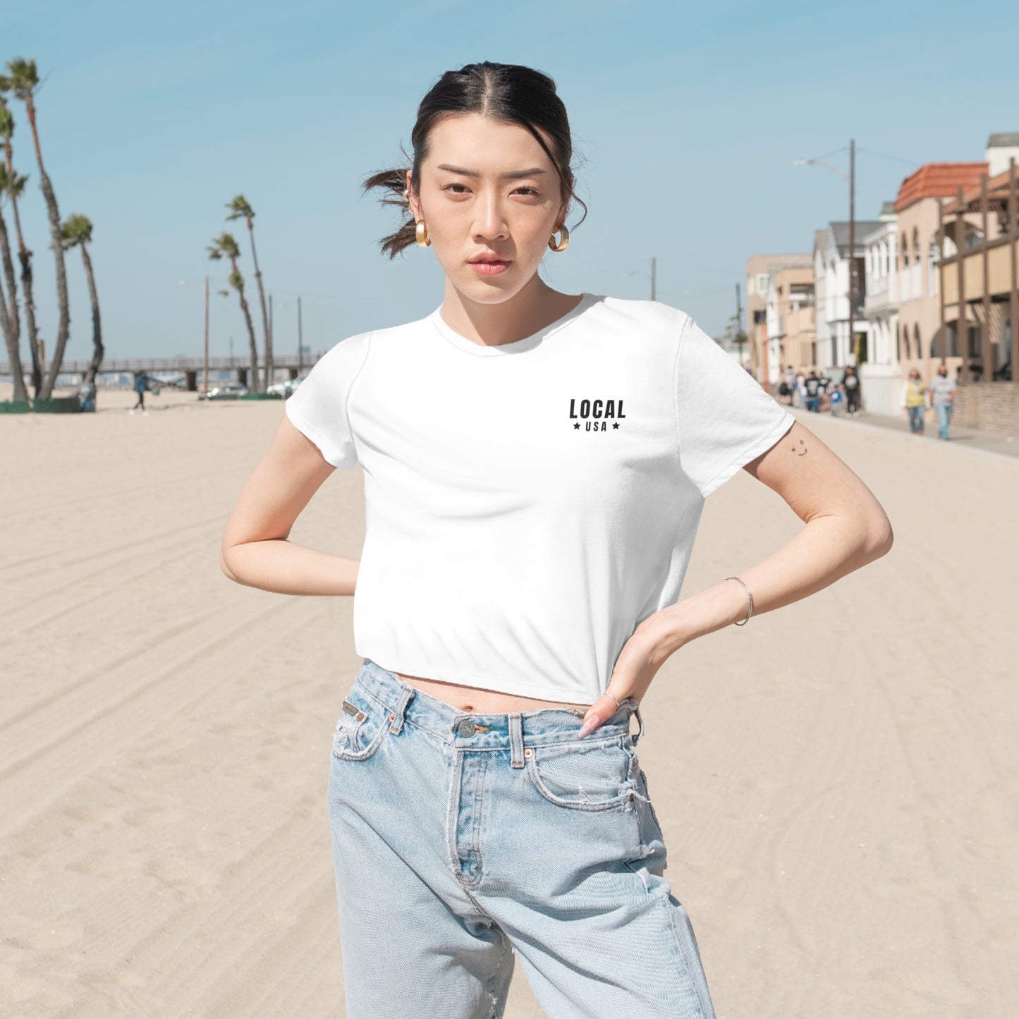 LOCALusa Together We Rise Women's Cropped Tee