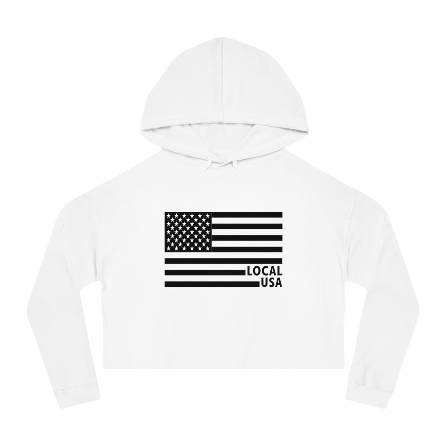 LOCALusa Flag Women Cropped Hooded Sweatshirt