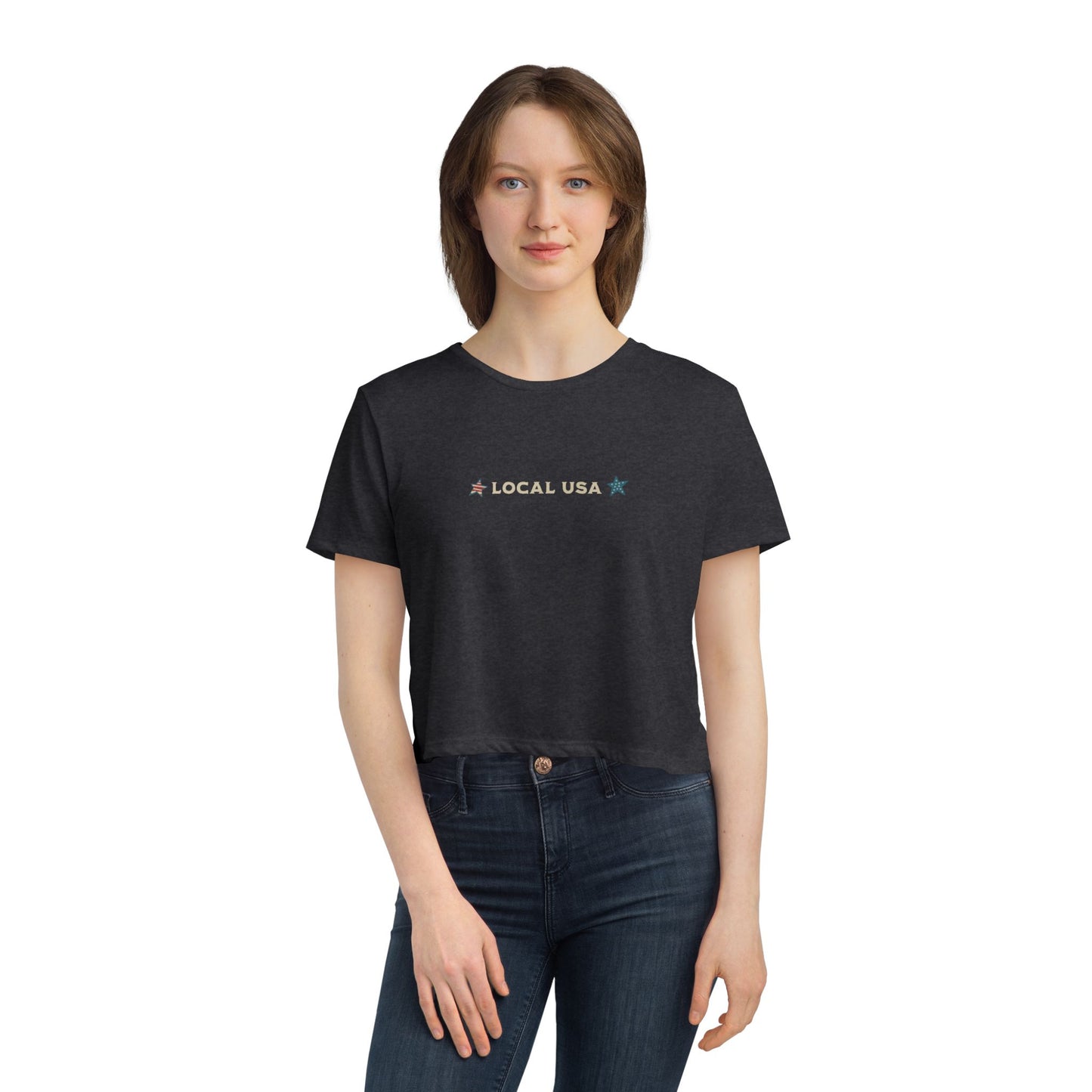 Unapologetically Patriotic Women's Flowy Cropped Tee