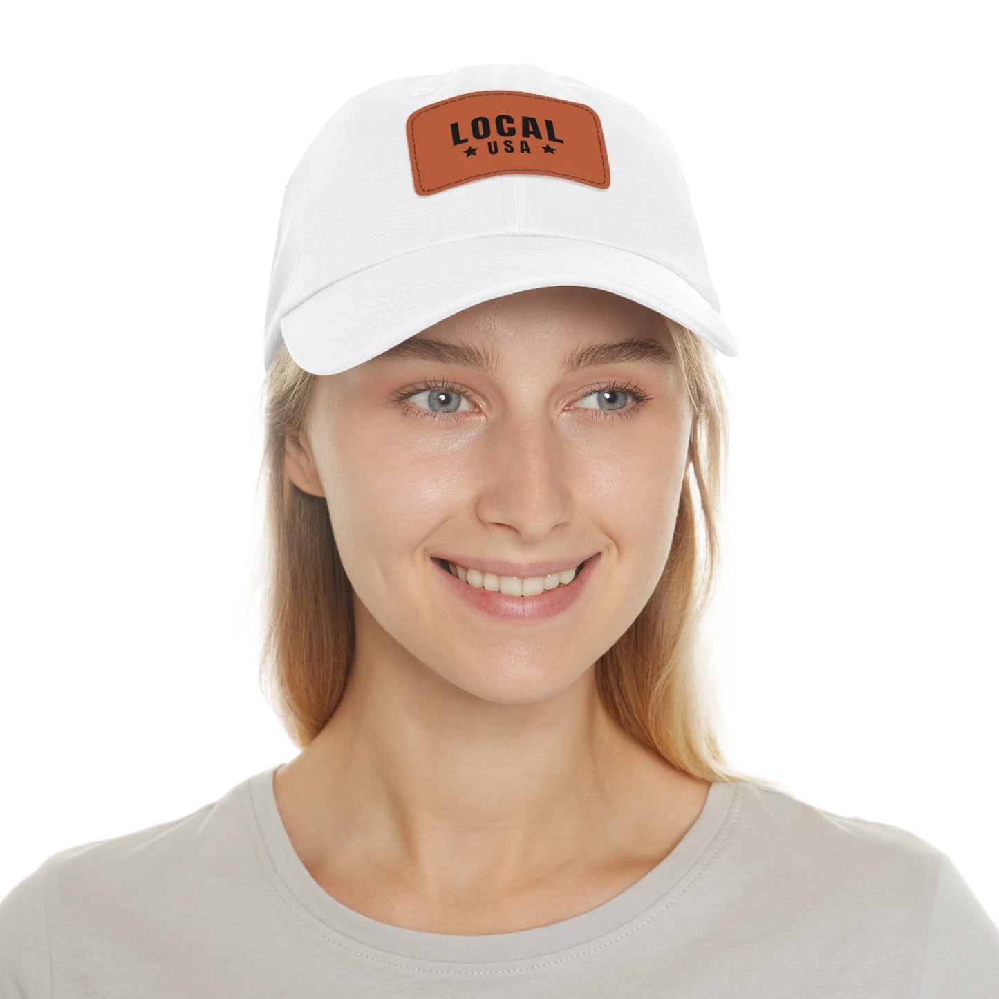 OG LOCALusa Dad Hat with Leather Patch (Rectangle)