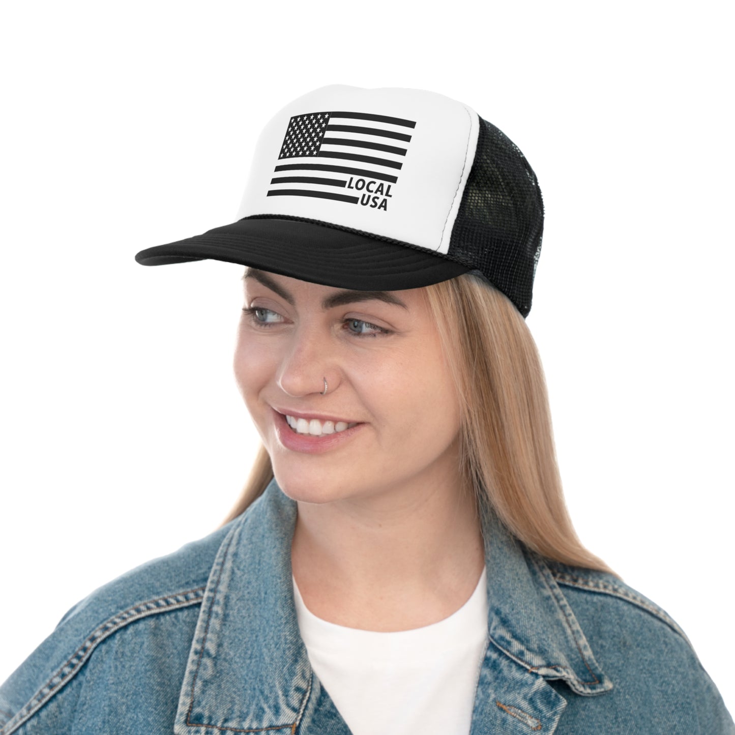 LOCALusa Black & White Flag Trucker