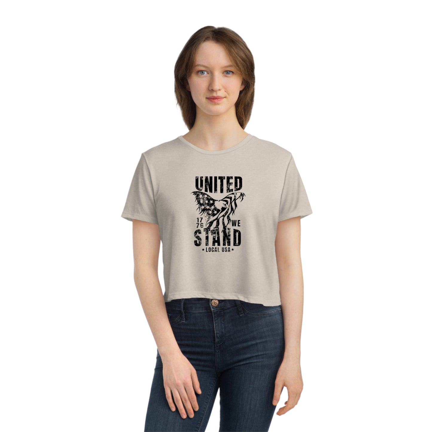 LOCALusa United We Stand Women's Flowy Cropped Tee