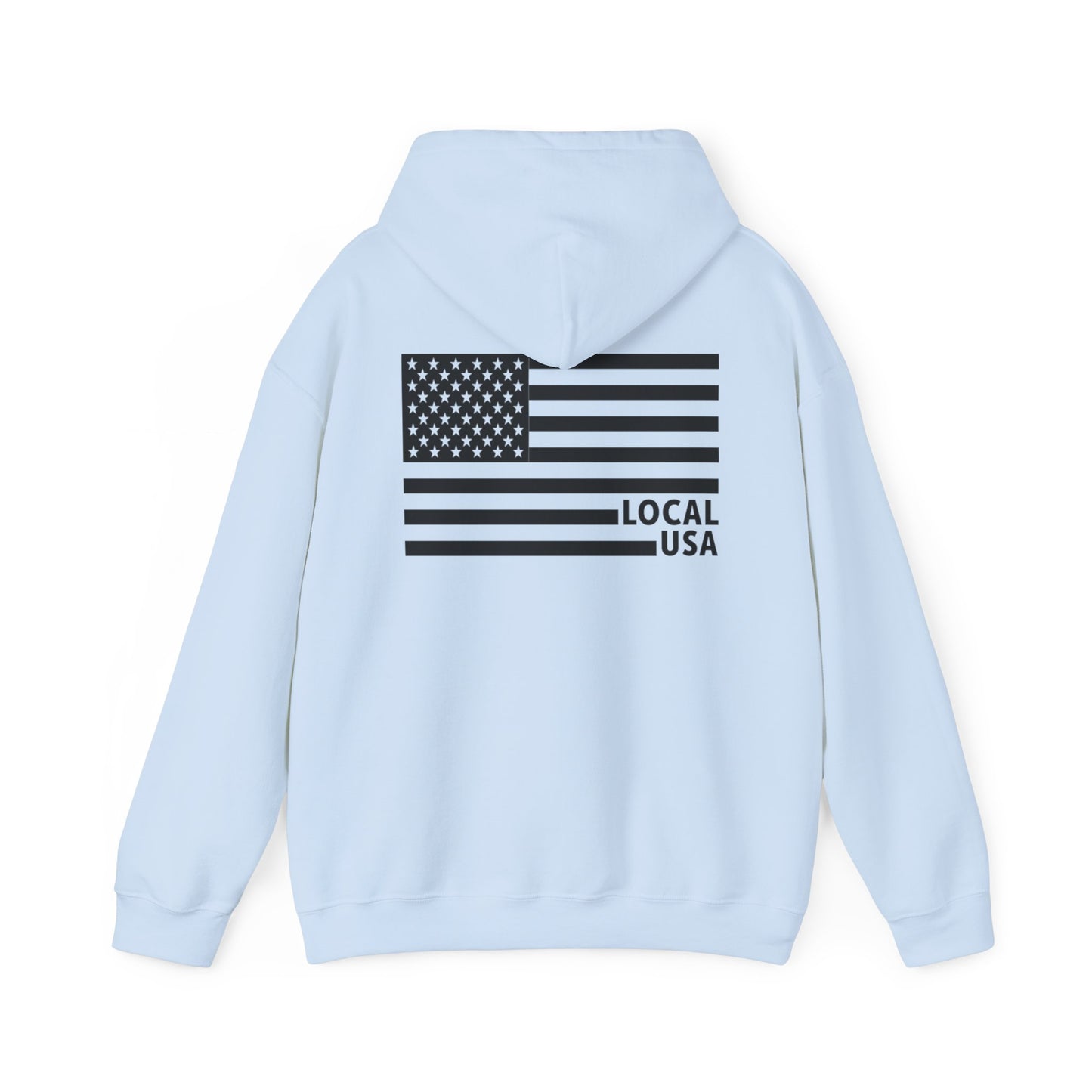 LOCALusa Black & White Unisex Hooded Sweatshirt