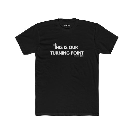 Charlie Kirk Turning Point (white font) Unisex Cotton Crew Tee