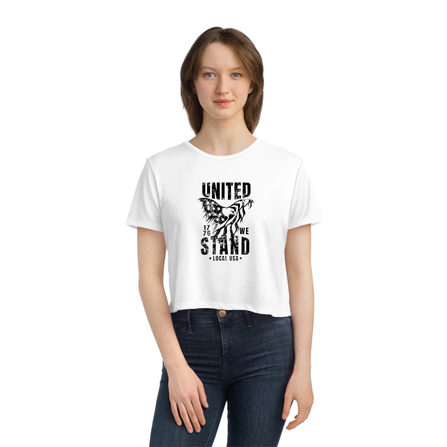 LOCALusa United We Stand Women's Flowy Cropped Tee