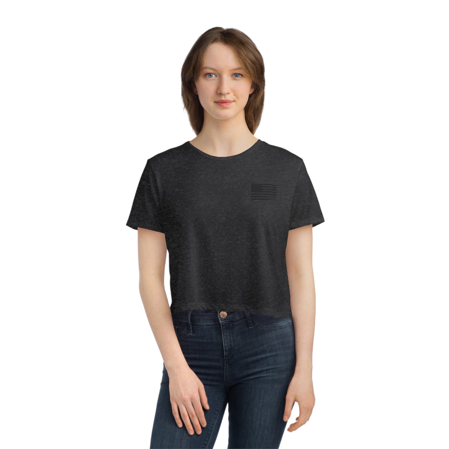 LOCALusa Women's Flag Flowy Cropped Tee