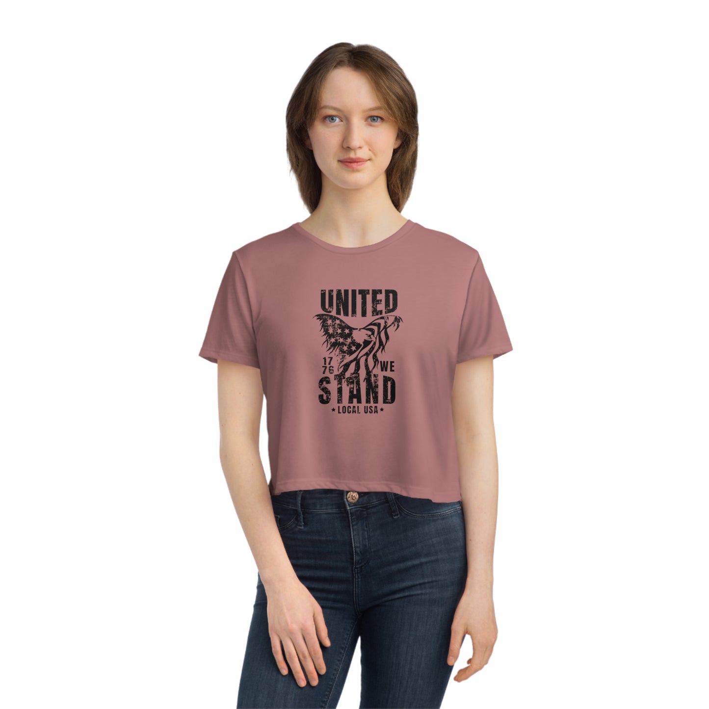 LOCALusa United We Stand Women's Flowy Cropped Tee