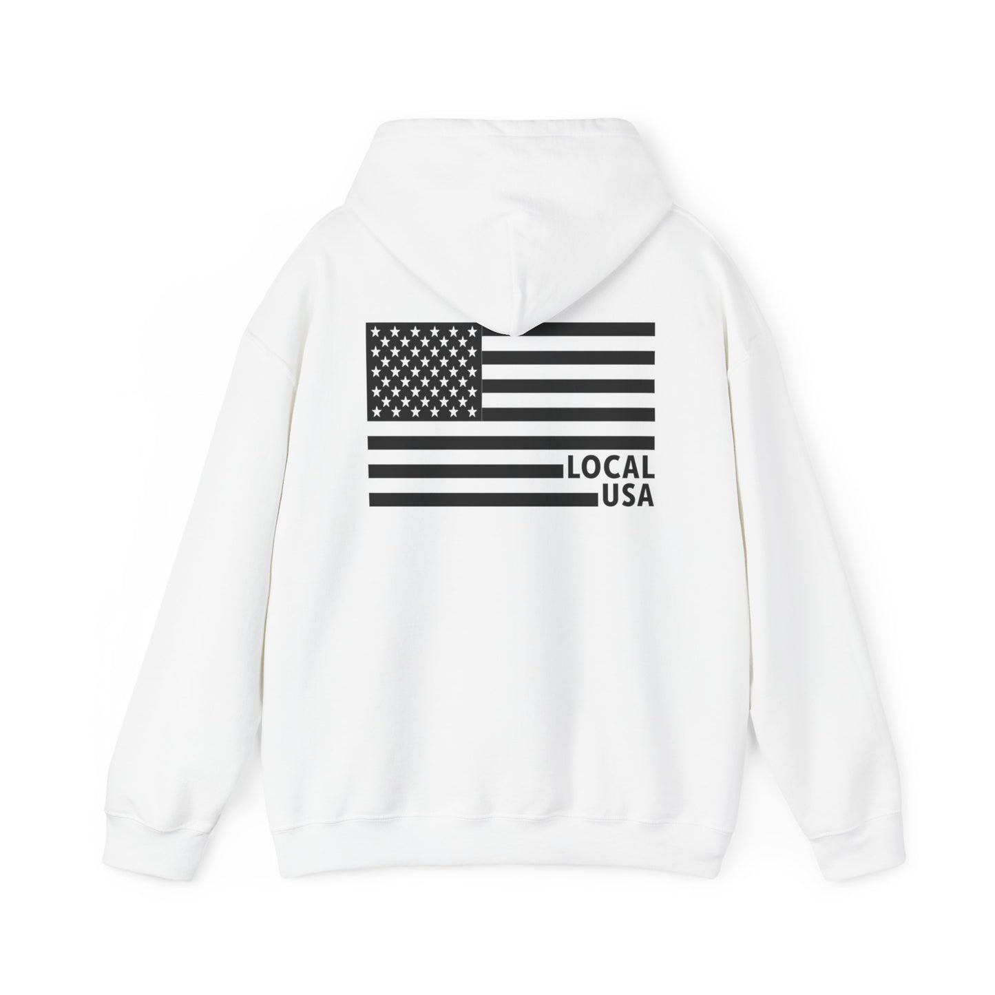 LOCALusa Black & White Unisex Hooded Sweatshirt