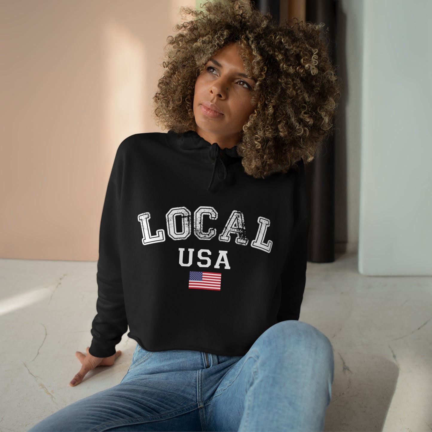 LOCALusa University Crop Hoodie