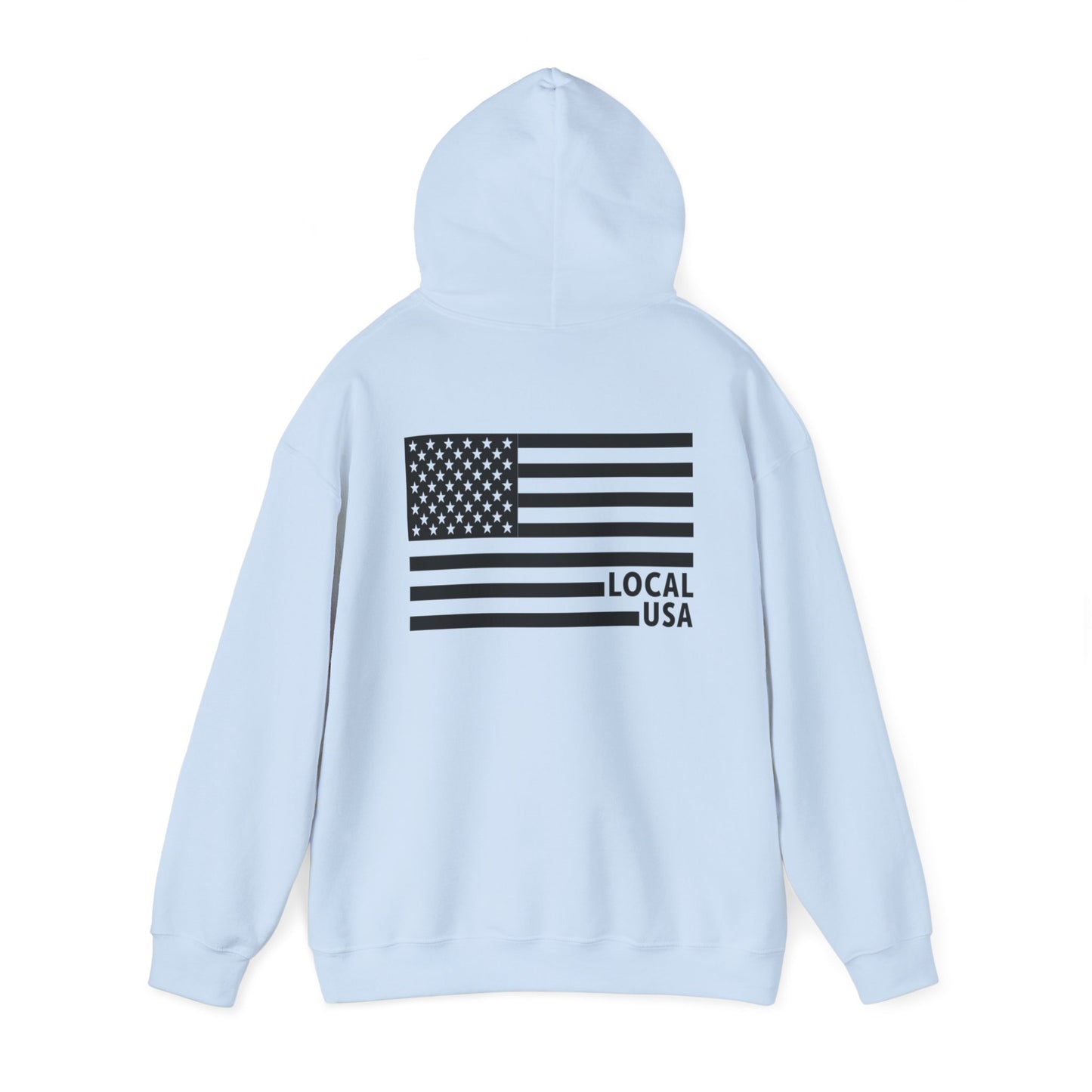 LOCALusa Black & White Unisex Hooded Sweatshirt