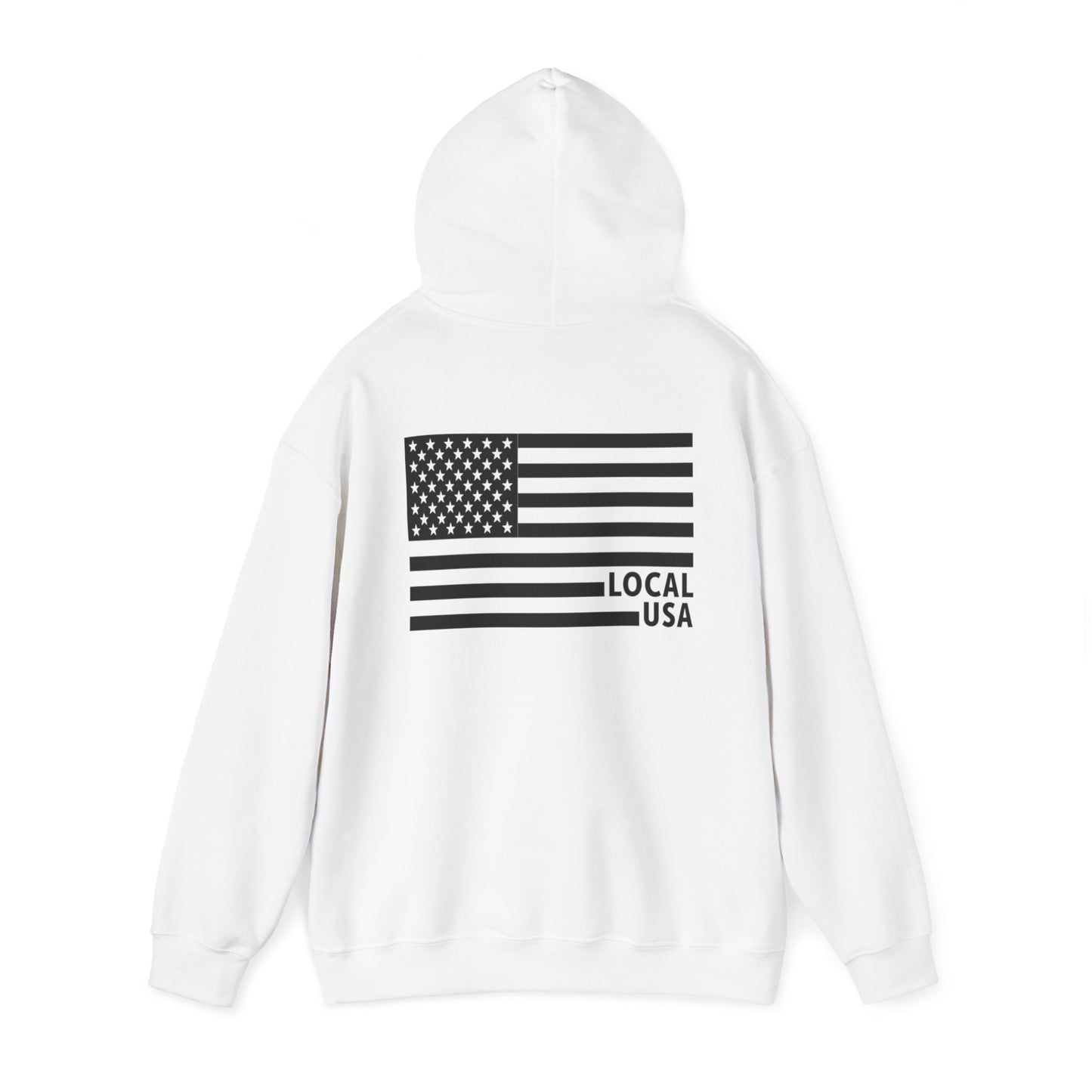 LOCALusa Black & White Unisex Hooded Sweatshirt